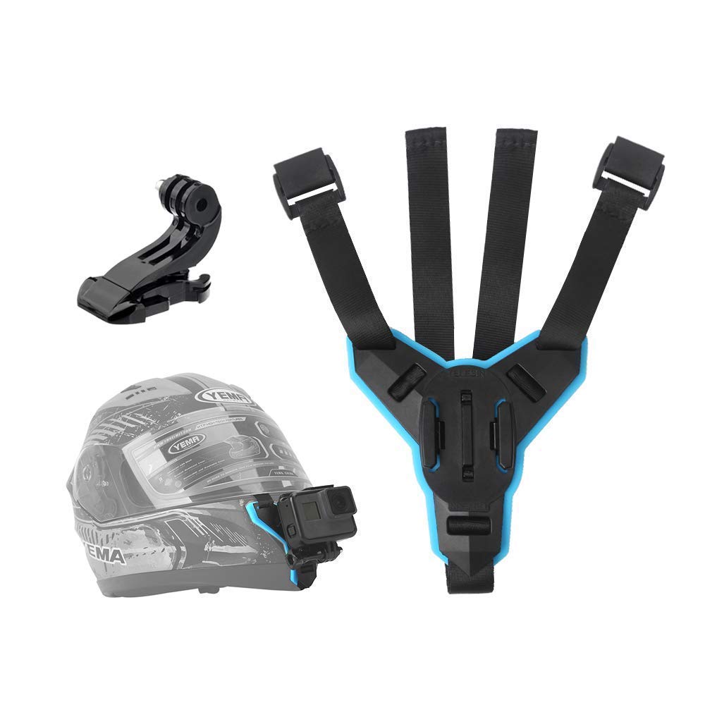 TELESIN Motorcycle Helmet Strap Mount Front Chin Mount for GoPro