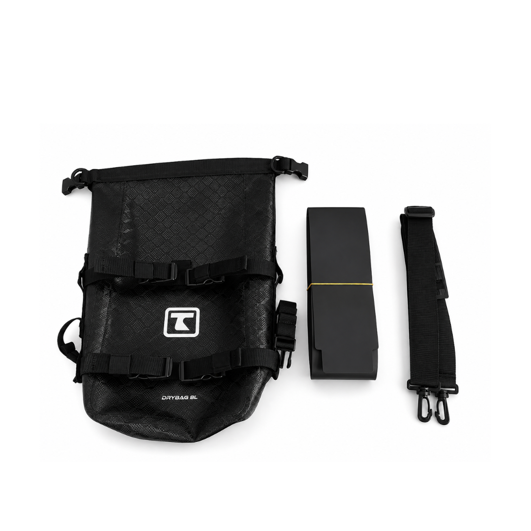 TAANC Terra Series Multi Use Adventure Bag 8L – Waterproof Motorcycle Crash Bar / Tail / Rear Rack Bag Carbon Black