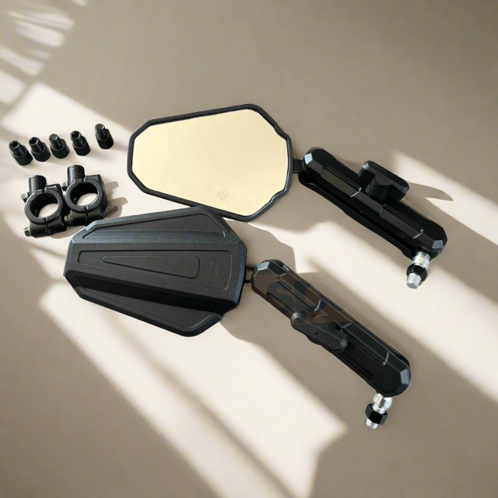 Double adventure 2.0 360 degree rotatable Side Mirror Adv (UNIVERSAL) compatible for all motorcycles - Ideal for Road and Off Road Bikes