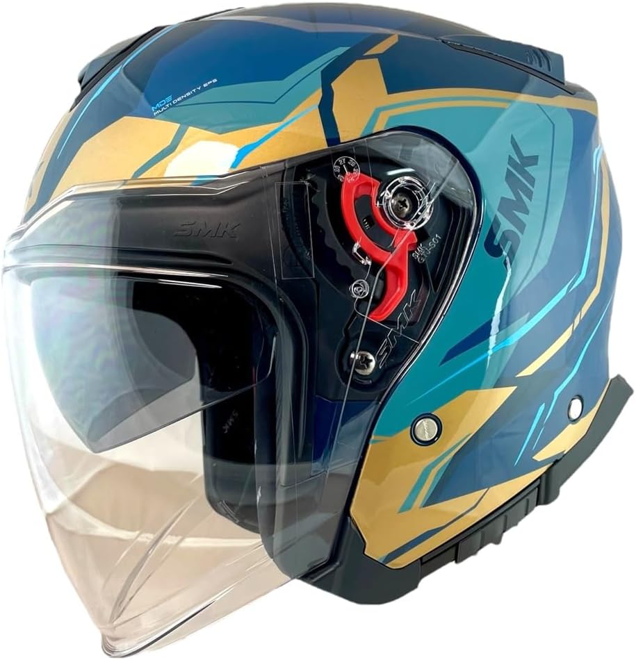 SMK GTJ Escape open face half helmet Matt Blue Gold MA575