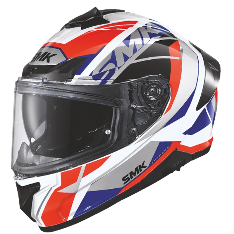 SMK TYPHOON STYLE HELMET MA136 (Matt White Blue Red