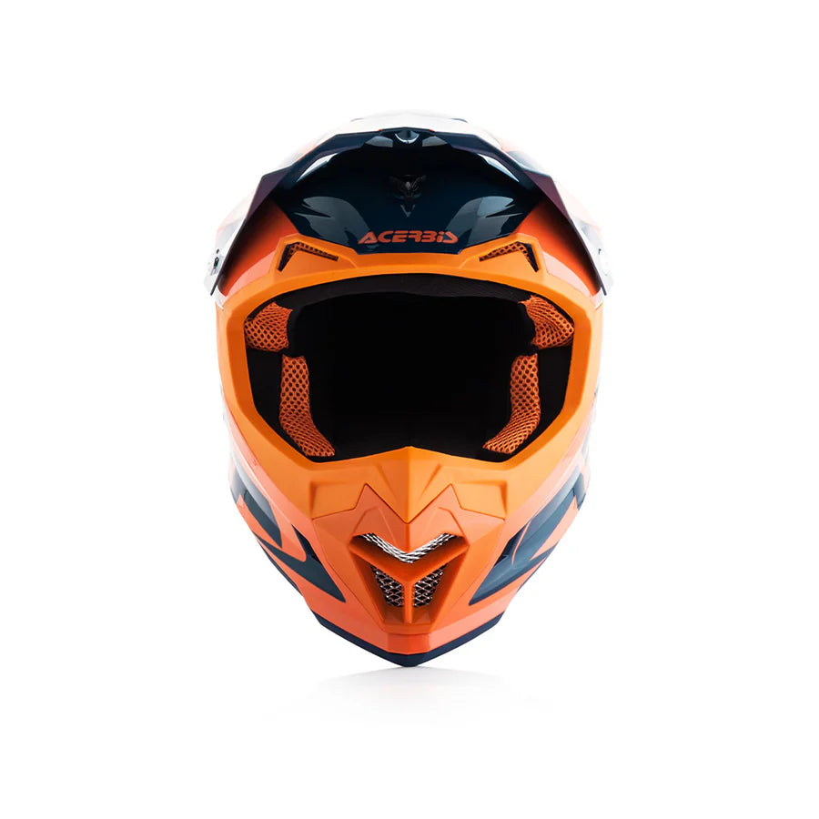 Acerbis Profile 4 Off-Road Riding Helmet: Adjustable Sunpeak | DualFlow Ventilation | Hypoallergenic Lining | ECE/ISI/DOT Certified - Blue Orange