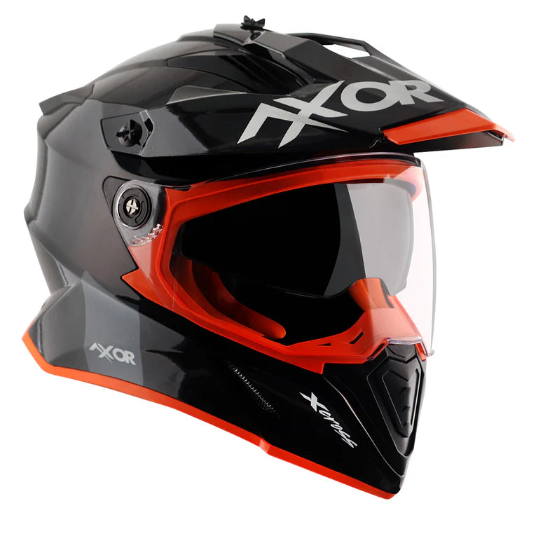 AXOR X-CROSS DUAL VISOR HELMET BLACK ORANGE MOTO CROSS OFF