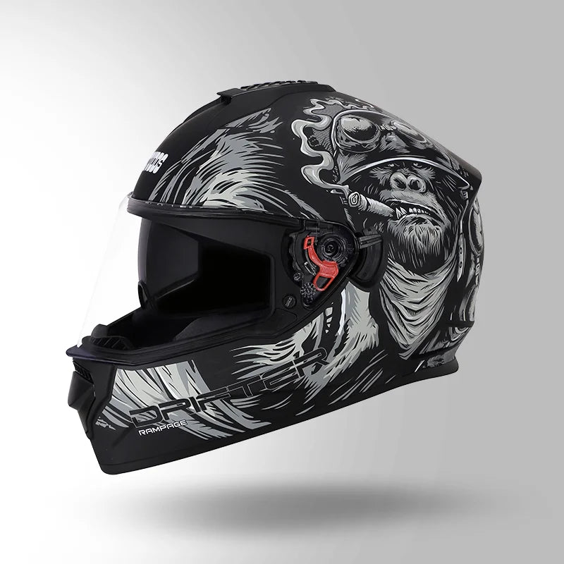drifter style motorcycle helmet matte black STUDSS D3 RAMPAGE DECOR MATT & GREY FULL FACE – SPARIFY Model:CycWagen 2nd hand fly fishing Icon Bluetooth Helmets face version