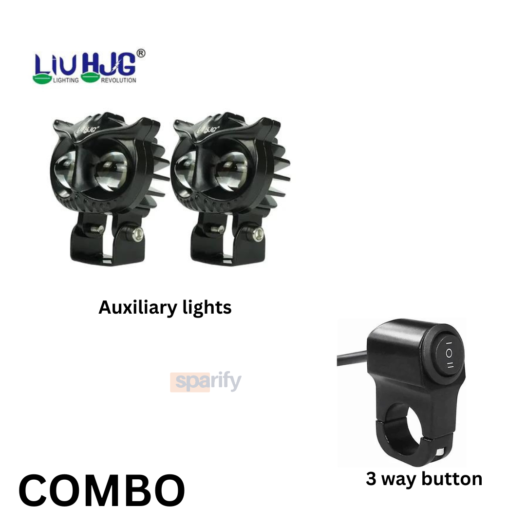 LIU HJG Fog Lamp 2 Led 40W OWL 9-60v White/Yellow (SET OF-2) for all motorcycles / scooters /cars