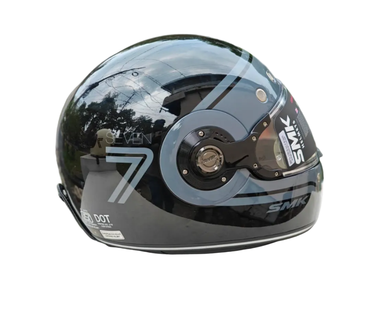 SMK Retro Seven Black GL260 SMK Helmet - Glossy – SPARIFY