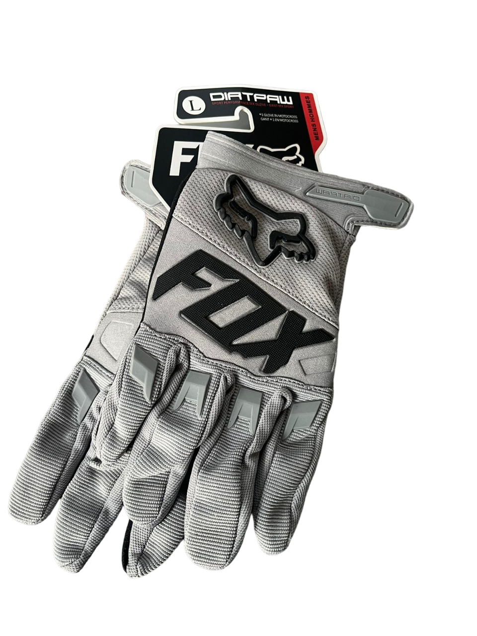 DIRTPAW Motocross Gloves Grey Black racing
