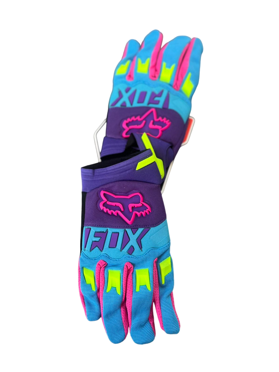 DIRTPAW Motocross Gloves Purple blue racing - Main Image
