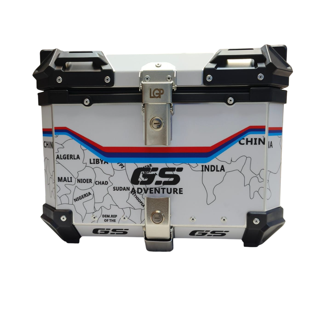 Wanderer GS aluminium top box 45 ltrs - LGP (inspired by international moto tourers) compatible for all motorcycle - WHITE - 1 YEAR WARRANTY
