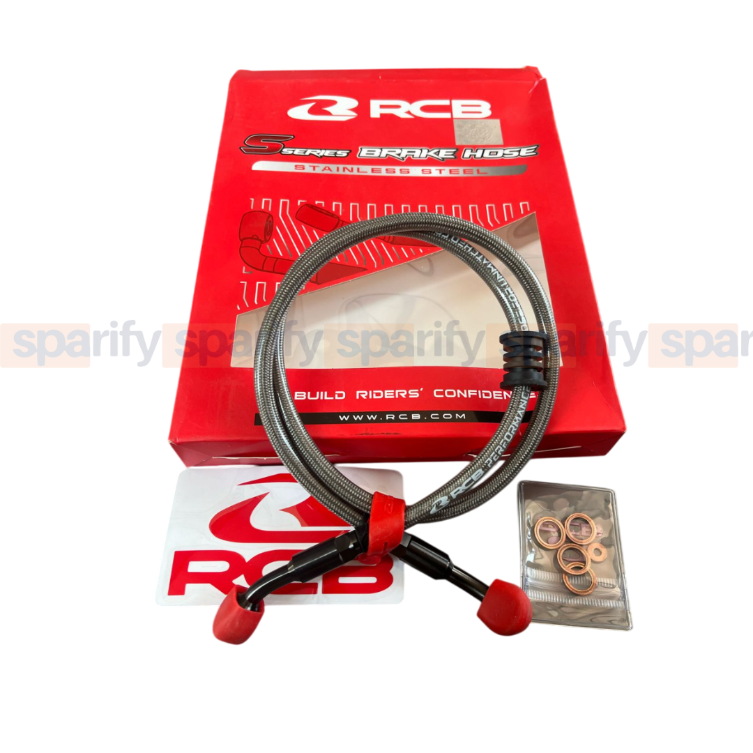 RCB 850mm stainless steel braided brake hose pipe silver universal