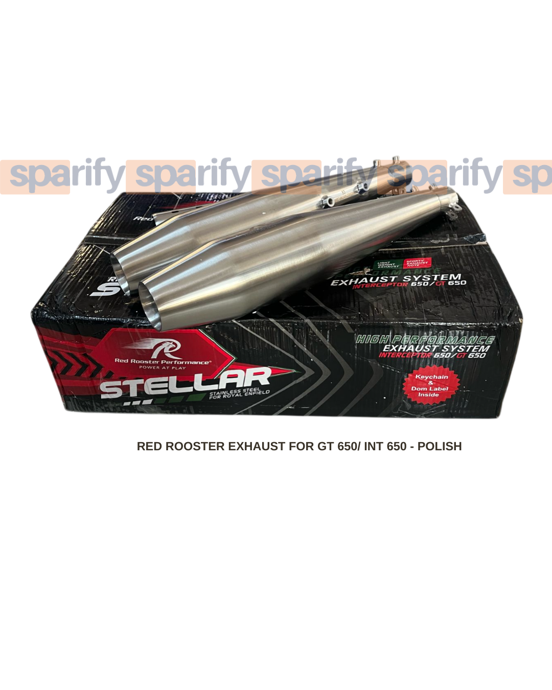 Red rooster performance exhaust with header pipe ( FULL SYSTEM ) for Interceptor 650 /continental GT 650 stellar polish ( with DB killer ) - COMBO 6