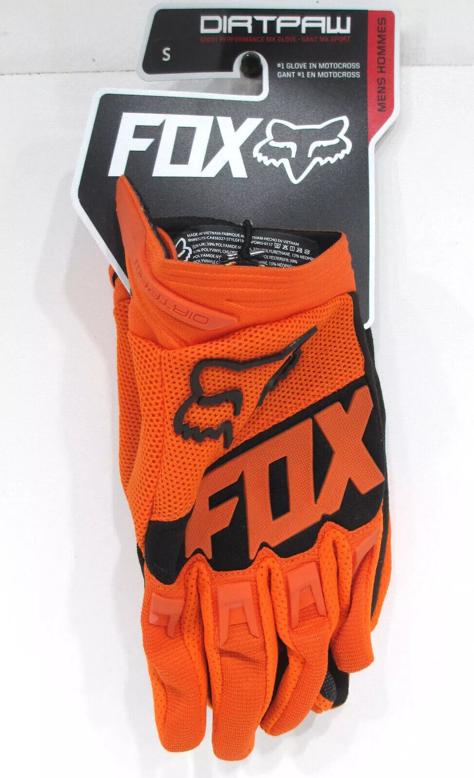DIRTPAW Motocross Gloves Orange black racing - Main Image