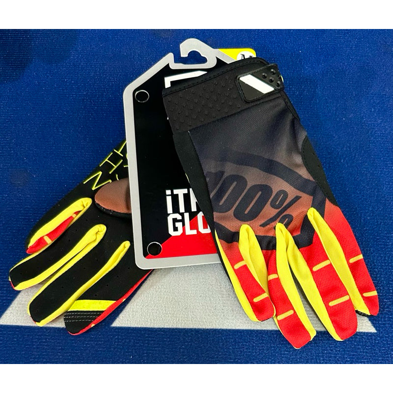100% iTrack Motocross / cycling Gloves red yellow black