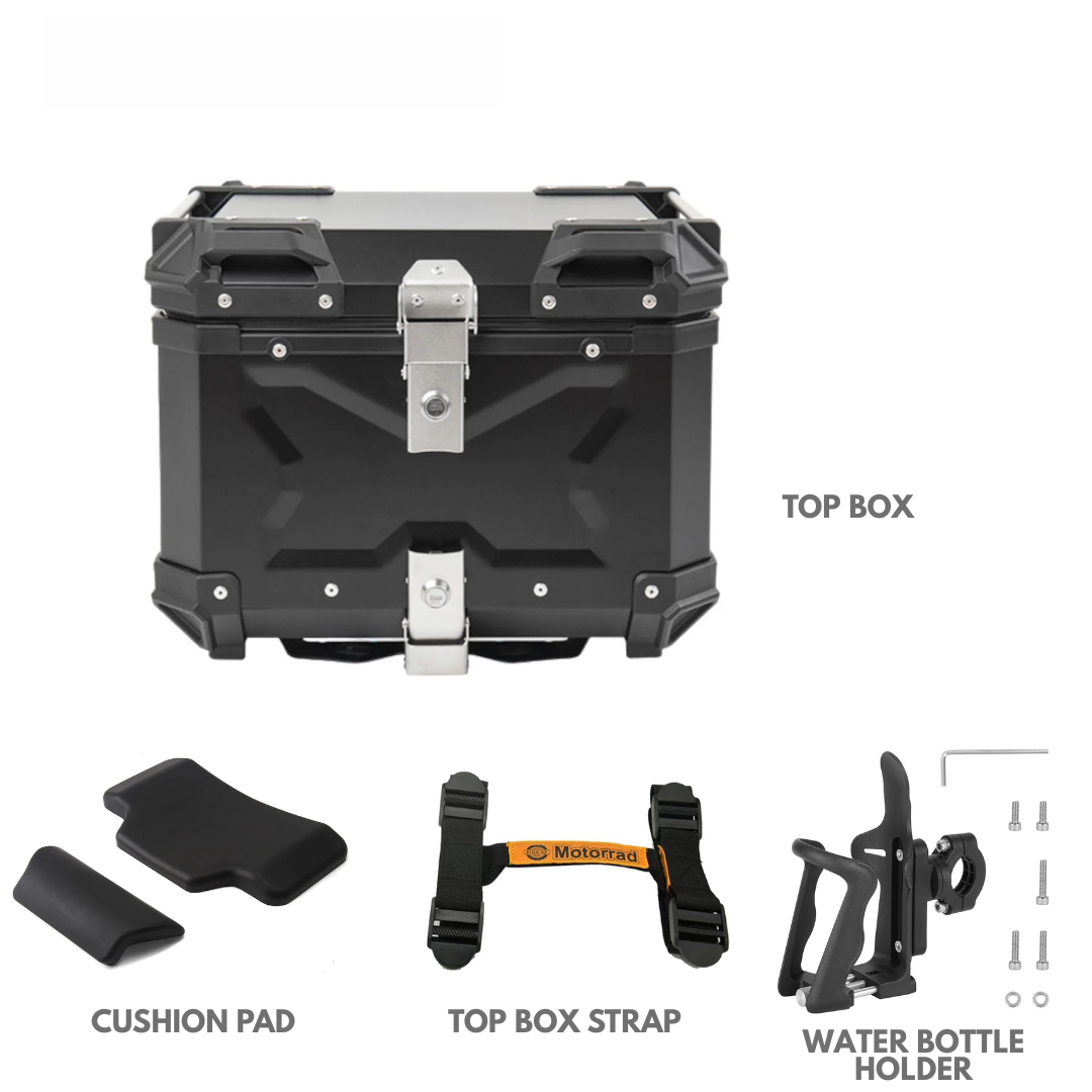 LGP Premium X Aluminium Top Box 45L - BLACK ( COMPATIBLE FOR ALL MOTORCYCLE ) - 1 YEAR WARRANTY