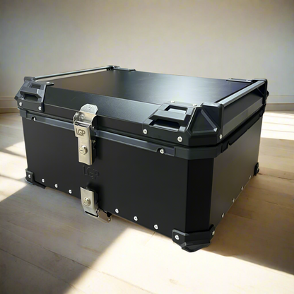LGP 80 litres | aluminium alloy top box | Waterproof | BLACK PLAIN ( fits all motorcycles ) Ideal for long tourers