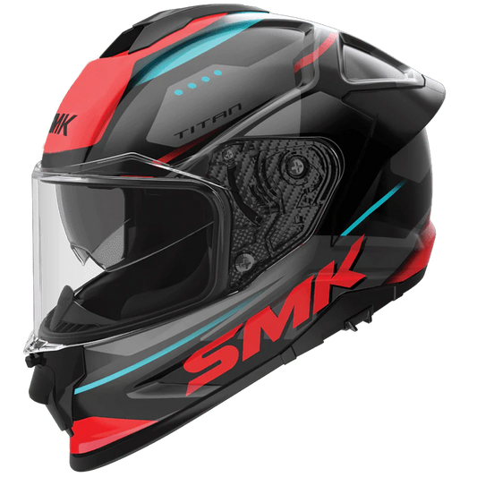 SMK Titan Sporter | Matt White Black Red | (MA235) Helmet