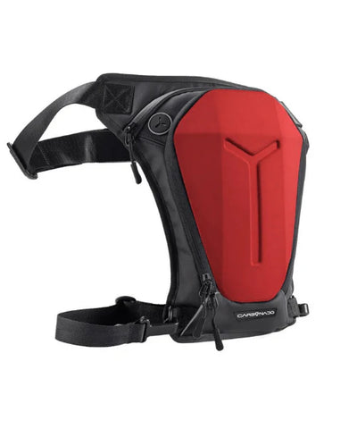 Carbonado Turtle Unisex Waist Bag | Multipurpose Utility Waist Pouch | Cross Body | Strap to Leg or Hip | for Motorcycling, Outdoor, Hiking, Adventure and Travel - RED