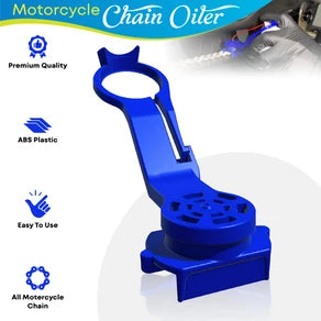 Motorcycle Chain Oiler Spray Attachment for Chains I Universal Chain Lubrication Tool for Bike Maintenance I Fits Any Chain Lube Can I Nozzle Sprayer Dispenser (Blue)
