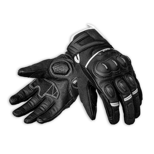 Raida AirWave Motorcycle Gloves (White Black) | all weather ready | KNOX SERIES