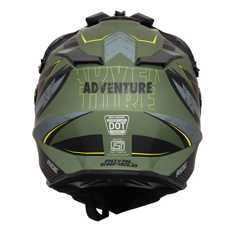 ROYAL ENFIELD OFF ROADING MOTO CROSS OPTIMUS DUAL SPORT HELMET - GREEN