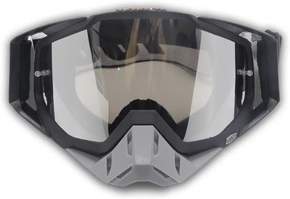 100% The Motocross & Mountain Biking  MX Goggle –BLACK GREY STRAP ( CLEAR )