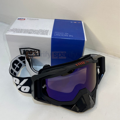 100% | Motocross & mountain biking Goggles|  C7 Black blue tint - 1 YEAR WARRANTY