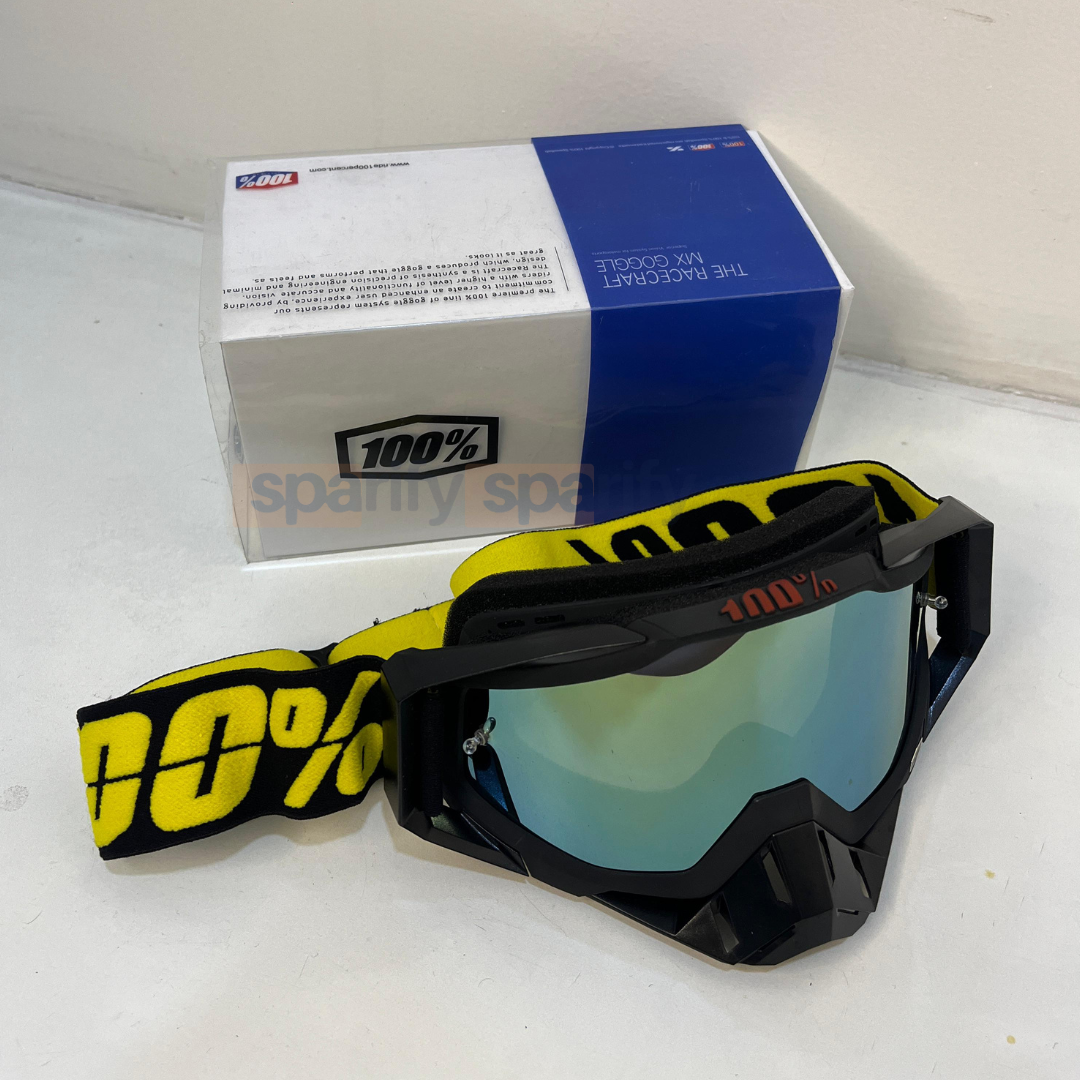 100% | Motocross & mountain biking Goggles|  White blue tint- 1 YEAR WARRANTY