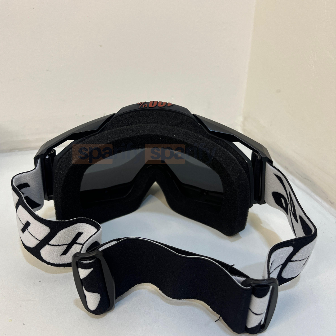 100% | Motocross & mountain biking Goggles | Full black with black tint - 1 YEAR WARRANTY