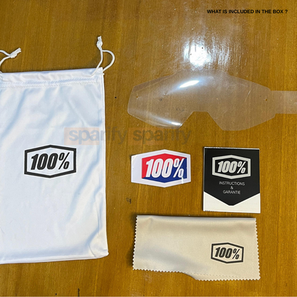 100% | Motocross & mountain biking Goggles|  White blue tint- 1 YEAR WARRANTY