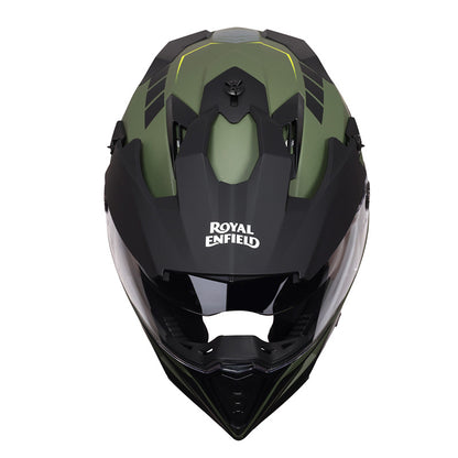 ROYAL ENFIELD OFF ROADING MOTO CROSS OPTIMUS DUAL SPORT HELMET - GREEN