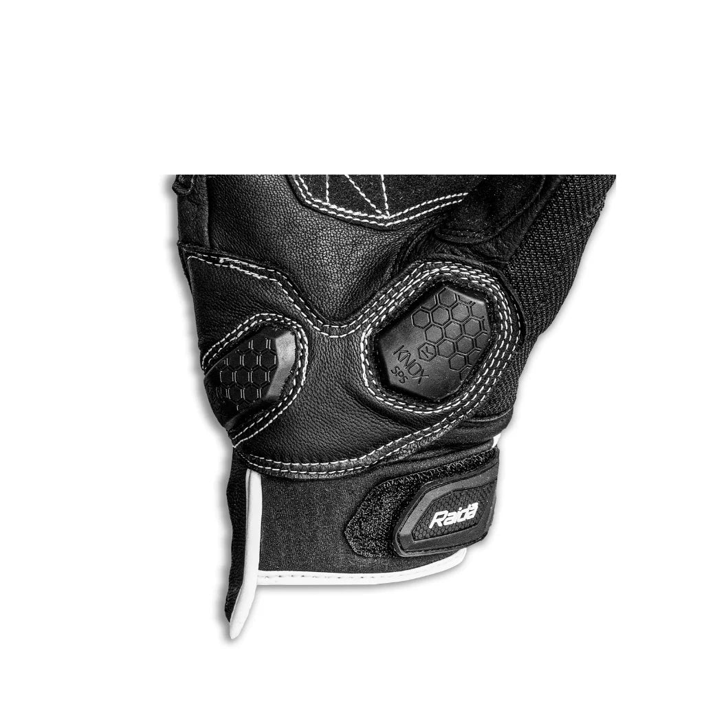 Raida AirWave Motorcycle Gloves (White Black) | all weather ready | KNOX SERIES