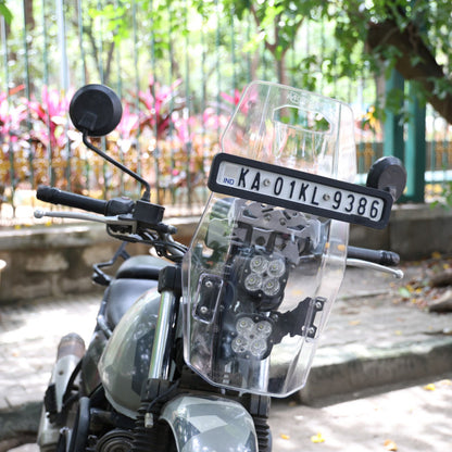 ROYAL ENFIELD HIMALAYAN 411 MANTIS RALLY TOWER TOURING WINDSHIELD WITH CLAMP KIT | MOTOCARE