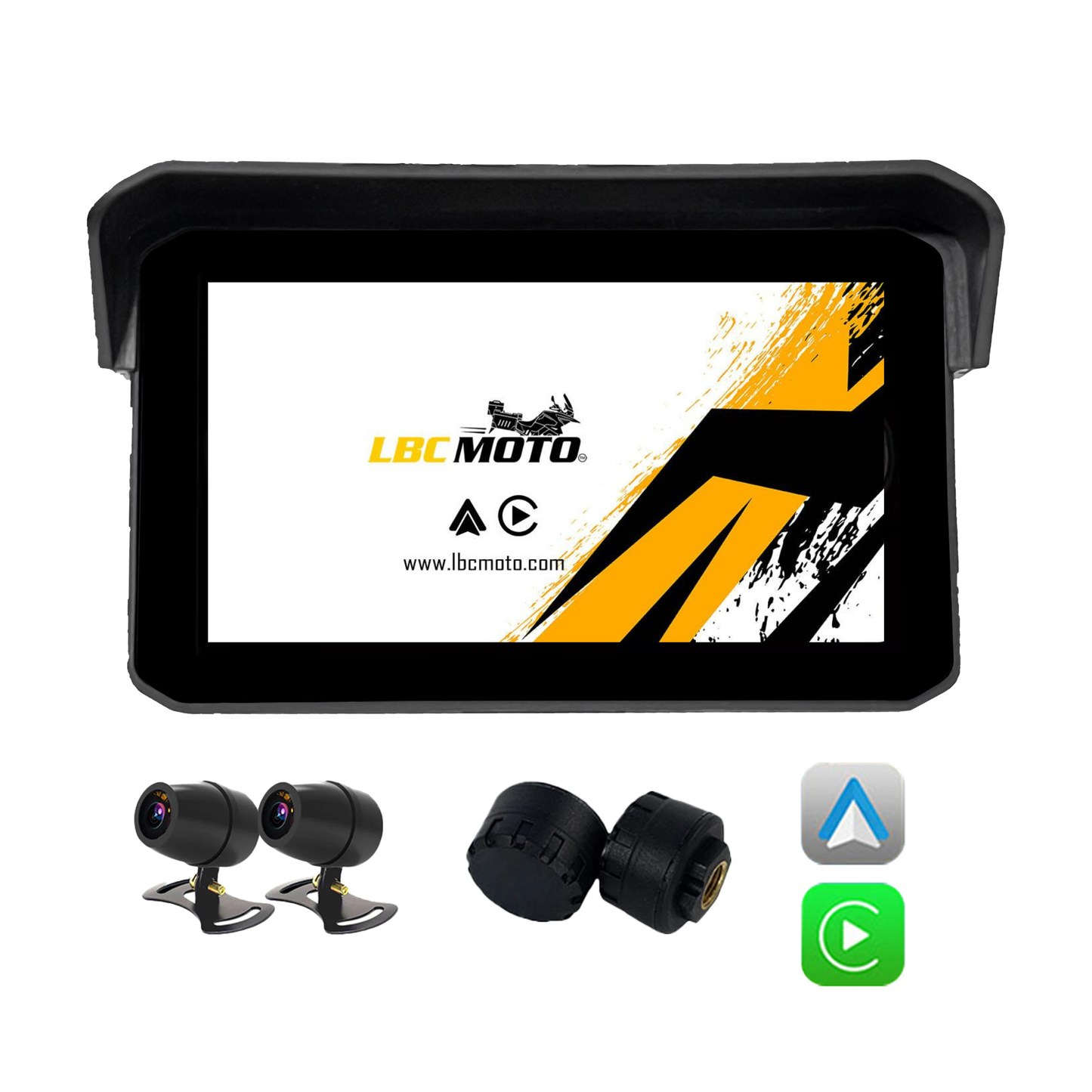 LBC Moto UNIVERSAL Carplay -  E1 5" Screen & Dashcam Series | TPMS | Wired remote control - 1 year warranty
