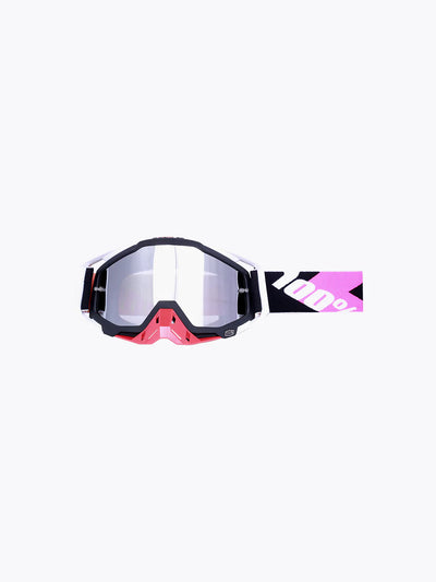 100% | Motocross & mountain biking Goggles | RED BLACK PINK SILVER TINT - 1 YEAR WARRANTY