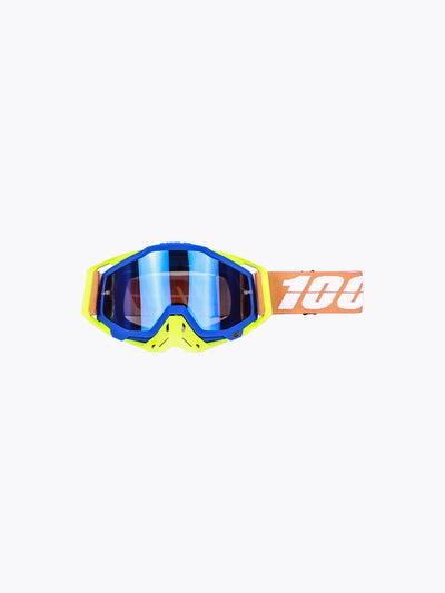 100% | Motocross & mountain biking Goggles | FLUO GREEN BLUE ORANGE TINT - 1 YEAR WARRANTY