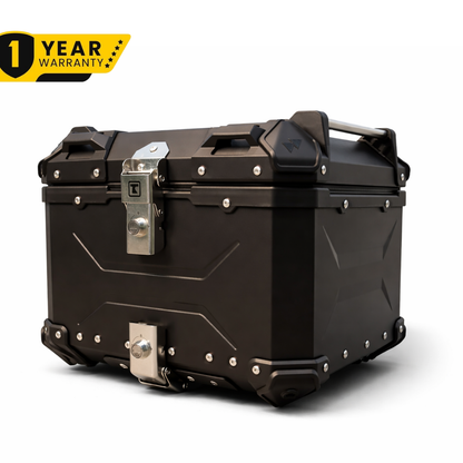 TAANC Nomad Atlas Top Box – Stealth Black | 45L Aluminium MC Motorcycle Touring Storage Box