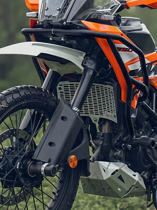 KTM Adventure 390 (2025 model)/ 250 ADV/390 ADV R/390 ADV X+/390 ADV S 2025 VECTOR RADIATOR GRILL SILVER | LEGUNDARY CUSTOMS