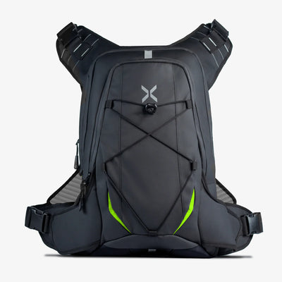 Carbonado X24 - Motocross, Biking, Cycling, Marathon running, Travelling, Adventure Backpack with Hydration Pack support - Holds laptop upto 15inch - BLACK GREEN HI VIZ