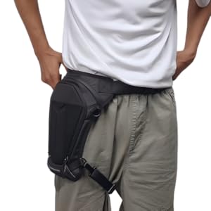 Carbonado Turtle Unisex Waist Bag | Multipurpose Utility Waist Pouch | Cross Body | Strap to Leg or Hip | for Motorcycling, Outdoor, Hiking, Adventure and Travel - BLACK