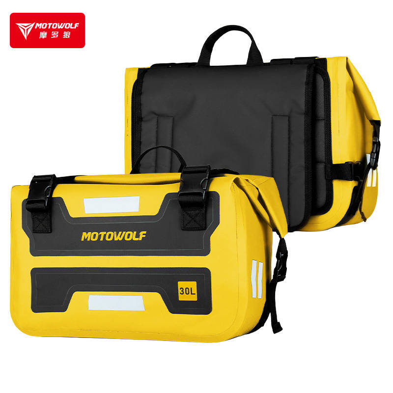 MOTOWOLF HYPERTOUR MDL0720 | 1 Pair | Waterproof Motorcycle Saddle Bags | 30 litres *2 side | Side Bags for Motorbike Travel - Yellow