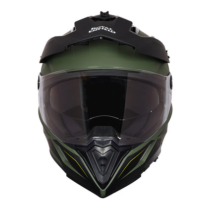 ROYAL ENFIELD OFF ROADING MOTO CROSS OPTIMUS DUAL SPORT HELMET - GREEN