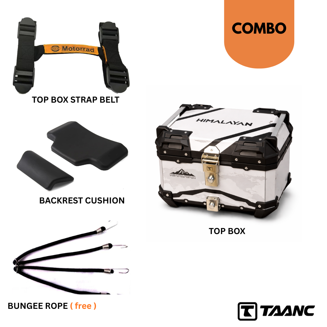 TAANC Nomad Himalayan Top Box | 45L Aluminium Touring Motorcycle Storage Box