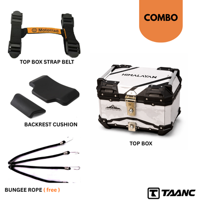 TAANC Nomad Himalayan Top Box | 45L Aluminium Touring Motorcycle Storage Box