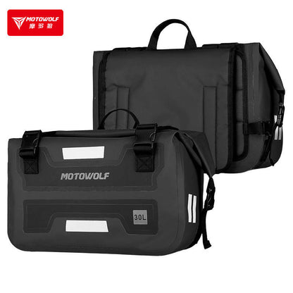 MOTOWOLF HYPERTOUR MDL0720 | 1 Pair | Waterproof Motorcycle Saddle Bags | 30 litres *2 side | Side Bags for Motorbike Travel - BLACK