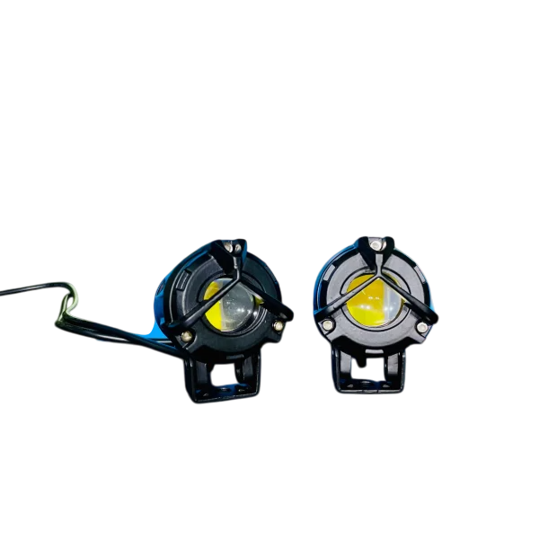 LIU HJG | Original 80W (Mini Mercedes Y Lens Ultra Wide LED Fog Lights – Dual Color White/Yellow, Pair with Harness, Switch and Flasher (pack of 2)