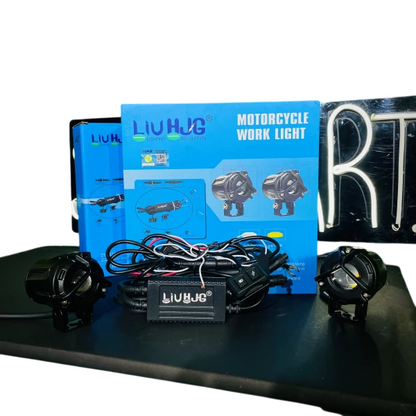 LIU HJG | Original 80W (Mini Mercedes Y Lens Ultra Wide LED Fog Lights – Dual Color White/Yellow, Pair with Harness, Switch and Flasher (pack of 2)