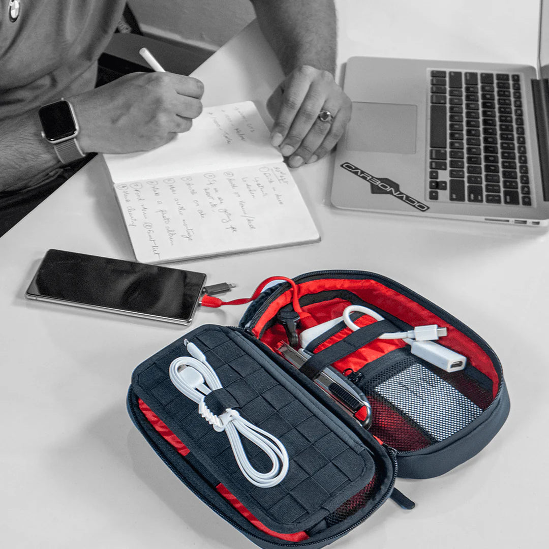 Carbonado EVA Hard Shell Protective Tech/Gadget Portable Organiser, Multi-Purpose Pouch and Travel Accessory,Black