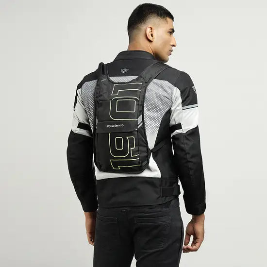 ROYAL ENFIELD WATER TRAIL BACKPACK WITH 2L HYDRATION BLADDER - BLACK