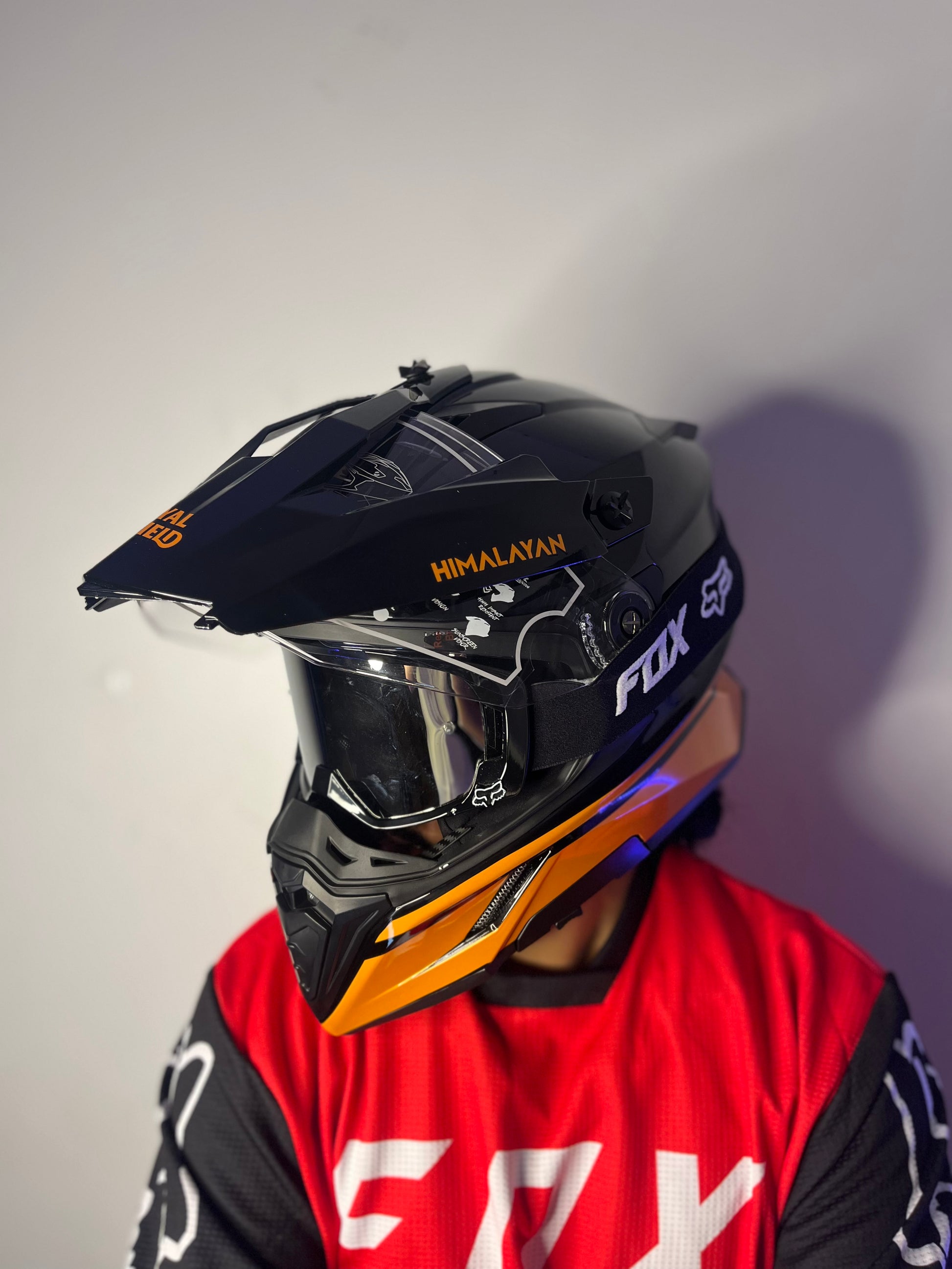 royal enfield helmet with goggles ROYAL ENFIELD OFF ROADING MOTO CROSS OPTIMUS DUAL SPORT HELMET