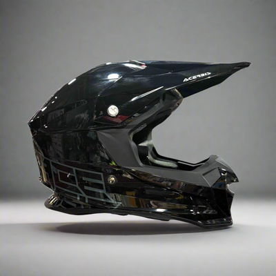 Acerbis Profile 4 Off-Road Riding Helmet: Adjustable Sunpeak | DualFlow Ventilation | Hypoallergenic Lining | ECE/ISI/DOT Certified - GLOSS BLACK